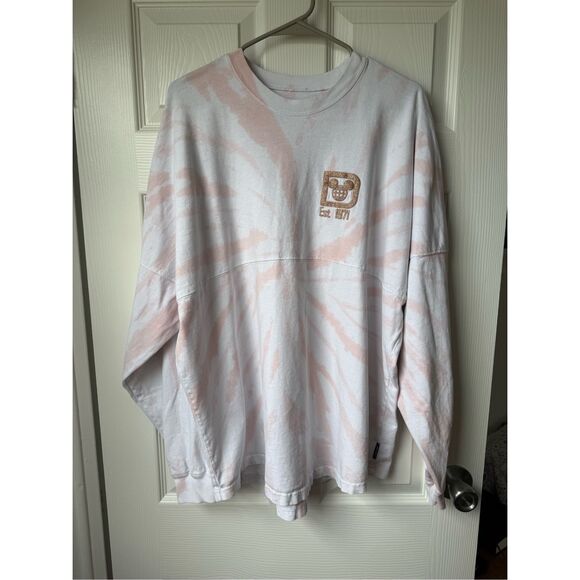 Disney Authentic Spirit Jersey Large Women's Pink White Rose Gold Princess - Picture 1 of 6